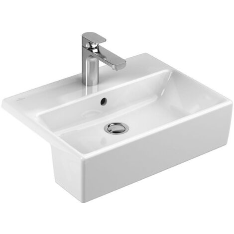 Villeroy & Boch Memento - Vasque semi-encastrée 550x425 mm, avec trop-plein, un trou pour robinetterie, blanc alpin 41335501