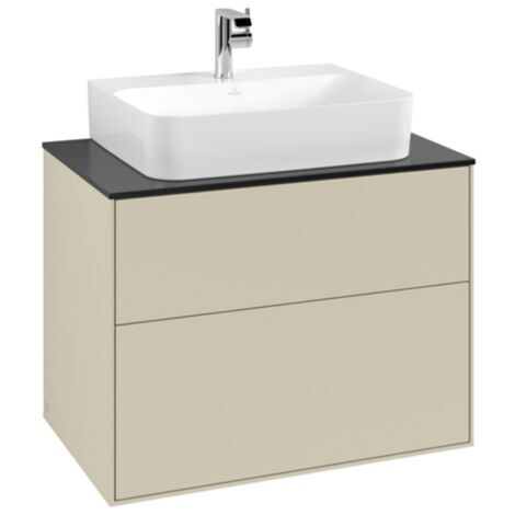 Villeroy & Boch – Meuble sous lavabo 800x603x501mm en bois – 2 tiroirs coulissants – Meuble suspendu moderne pour salle de bain