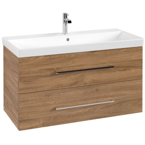 Villeroy & Boch – Meuble sous lavabo 980x514x452 mm – 2 tiroirs SoftClosing – Chêne Kansas – A89200RH