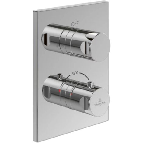 Villeroy & Boch – Mitigeur de douche encastré TVD00065300061 – Laiton mural – Finition chromée – Réglage de volume bidirectionnel – Cartouche céramique