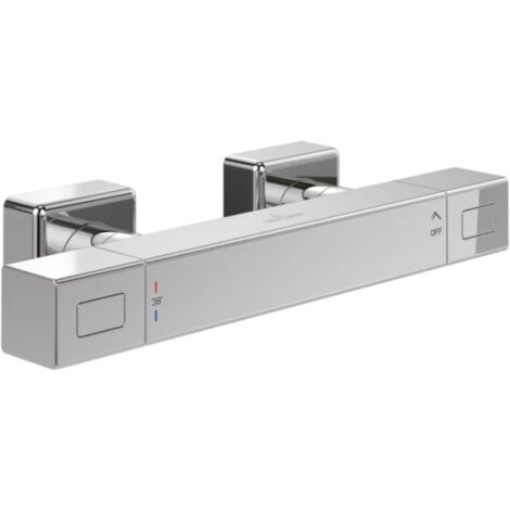 Villeroy & Boch – Mitigeur thermostatique de douche – Finition chrome – Largeur 31,7 cm – Hauteur 6,5 cm – Technologie CoolTap anti-brûlure