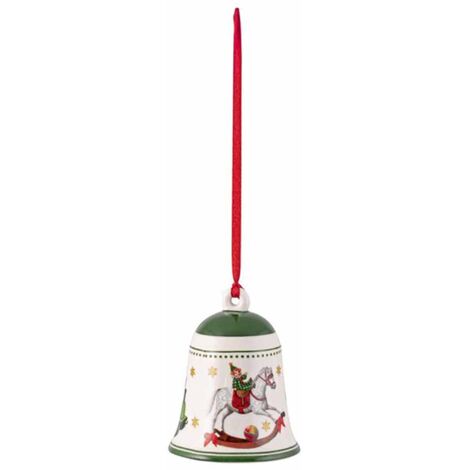 Villeroy & Boch - My Christmas Tree, campana giocattolo, 5,5 x 5,5 x 6,5cm, Porcellana, verde