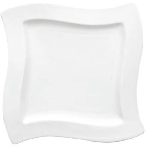 Villeroy & Boch NewWave Piatto da Colazione Piazza, Porcellana Premium, Bianco