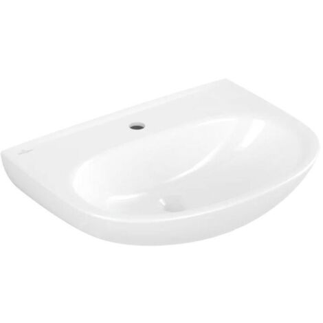 Villeroy & Boch O.novo - Lavabo 55x44 cm, sans trop-plein, trou de robinetterie, CeramicPlus, blanc alpin 4A4056R1