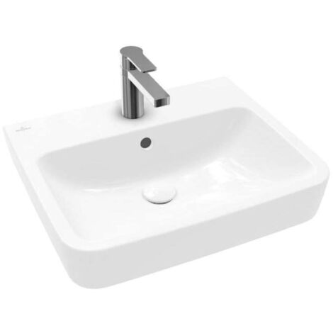 Villeroy & Boch O.novo - Lavabo 55x46 cm, con troppopieno, foro per miscelatore, bianco alpino 4A415501