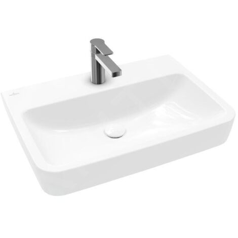 Villeroy & Boch O.novo - Lavabo 650x460 mm, sans trop-plein, trou pour robinet, AntiBac, CeramicPlus, blanc alpin 4A4166T2
