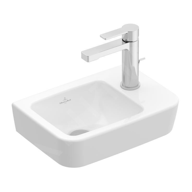 Villeroy&boch - O.novo - Lave-mains Compact 360x250 mm, sans trop-plein, avec 1 trou de robinetterie à droite, blanc alpin