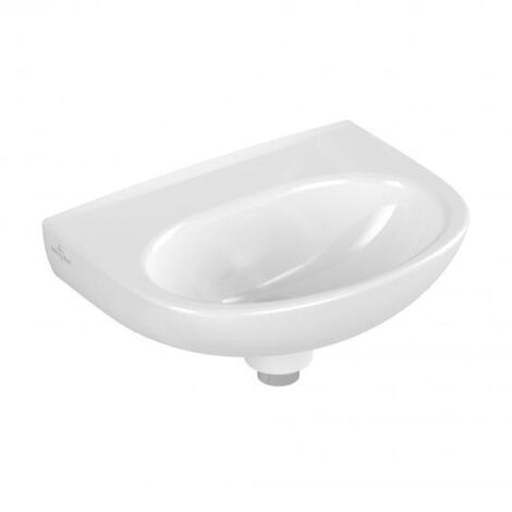 Villeroy & Boch O.novo - Lave-mains 4x3 cm, sans trop-plein, sans trou de robinetterie, CeramicPlus, blanc alpin 434037R1