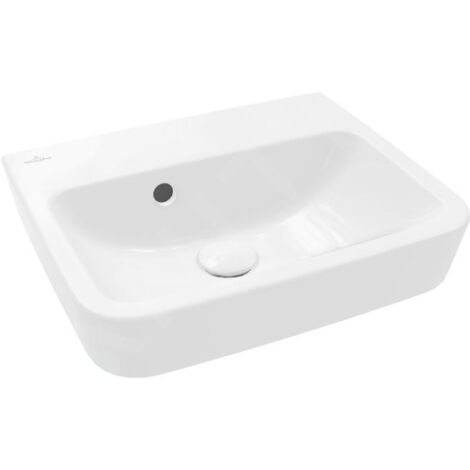 Villeroy & Boch O.novo - Lave-mains à poser, 450x370 mm, avec trop-plein, sans trou pour robinet, blanc alpin 43444J01
