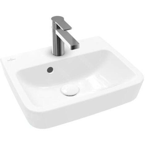 Villeroy & Boch O.novo - Lave-mains à poser, 450x370 mm, avec trop-plein, trou pour robinet, blanc alpin 43444G01