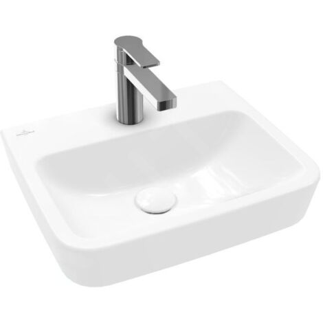 Villeroy & Boch O.novo - Lave-mains à poser, 450x370 mm, sans trop-plein, trou pour robinet, blanc alpin 43444L01