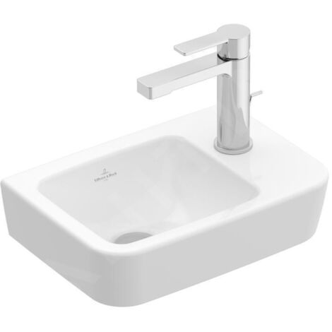 Villeroy & Boch O.novo - Lave-mains Compact 360x250 mm, sans trop-plein, avec 1 trou de robinetterie à droite, CeramicPlus,