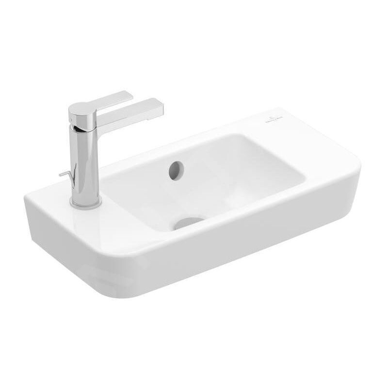 Villeroy&boch - O.novo - Lave-mains Compact 500x250 mm, avec trop-plein, avec 1 trou de robinetterie à gauche, CeramicPlus,