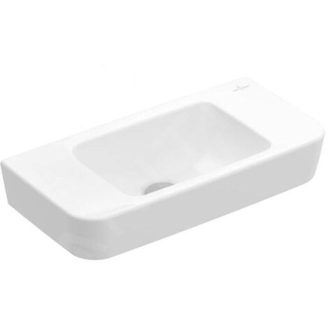 Villeroy & Boch O.novo - Lave-mains Compact 500x250 mm, sans trop-plein, sans trou pour robinet, AntiBac, CeramicPlus, blanc