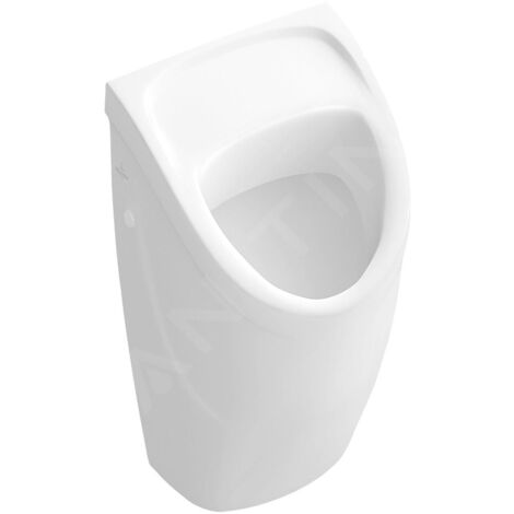Villeroy & Boch O.novo - Urinoir à action siphonique Compact, alimentation arrière, avec cible, Ceramic Plus, blanc alpin