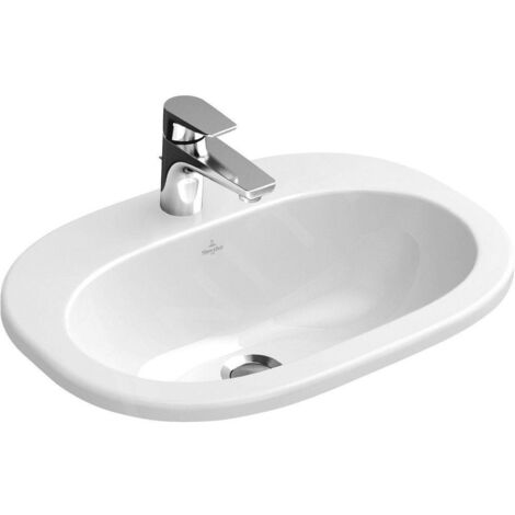Villeroy & Boch O.novo - Vasque encastrée 560x405 mm, sans trop-plein, avec trou de robinetterie, blanc alpin 41615701