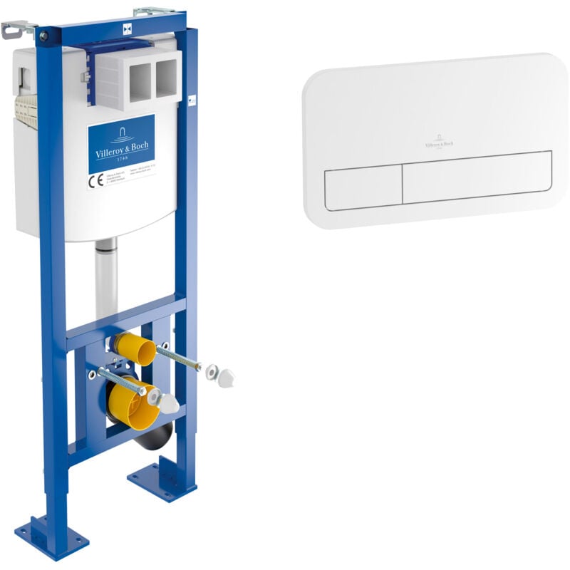 Villeroy&boch - Pack Bâti-support autoportant ViConnect + Plaque de commande blanche