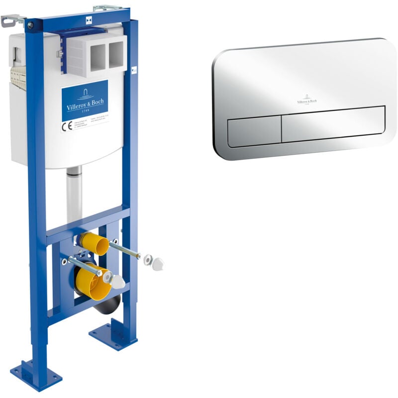 Villeroy&boch - Pack Bâti-support autoportant ViConnect + Plaque de commande chromée