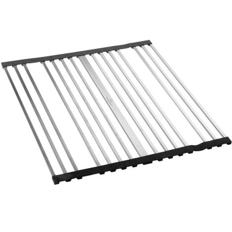 Villeroy & Boch – Panier égouttoir d'évier déroulable en inox brossé – Résistant à la chaleur jusqu'à 280 °C – Facile à nettoyer – Dimensions 43,9 x 45 cm