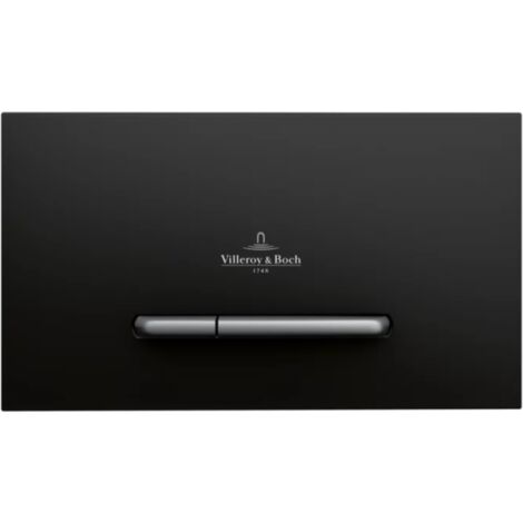 Villeroy & Boch – Plaque de commande WC ViConnect noir mat – 150mm x 260mm – Déclenchement frontal – Pour 2 volumes de chasse d'eau