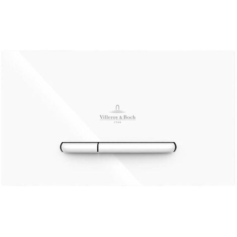 Villeroy & Boch – Plaque de déclenchement WC – Double touche rectangulaire – Plastique ABS brillant – Dimensions 253x127x80mm – Compatible ViConnect