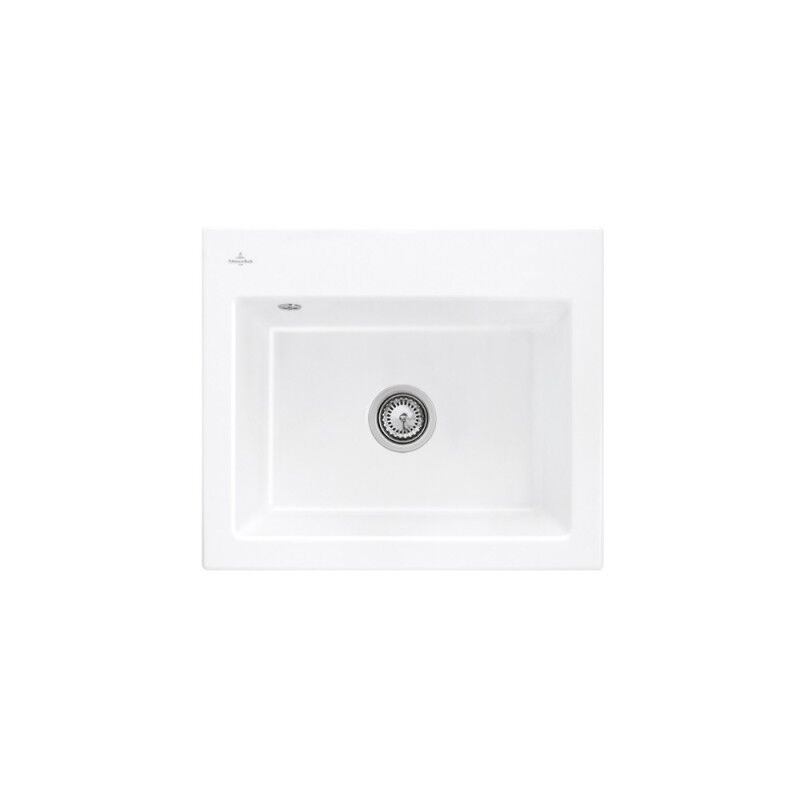 Villeroy&boch - Evier villeroy et boch Subway 60 s 60 x 51cm sans egouttoir Snow White CeramicPlus avec vidage automatique
