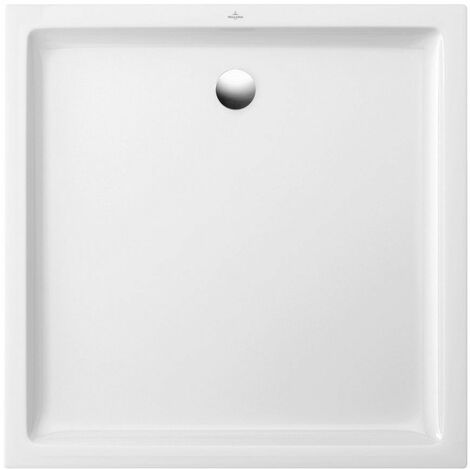 Villeroy & Boch – Receveur de douche carré antidérapant classe B 80 x 80 cm – Céramique blanche – Hauteur 60 mm – À poser ou encastrer