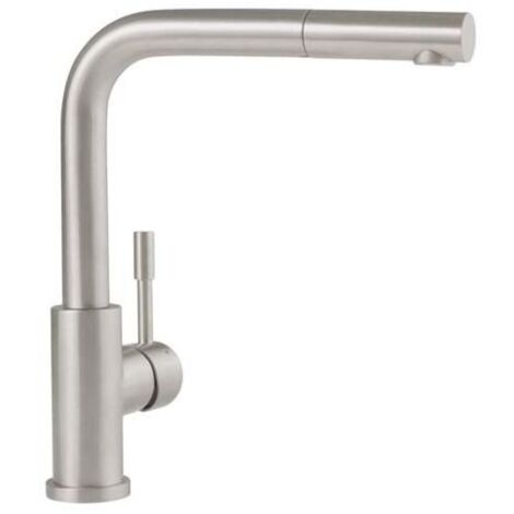 Villeroy & Boch – Robinet de cuisine à bec extractible en inox – Hauteur 305 mm – Pivotement 360° – Jet confort – Installation rapide