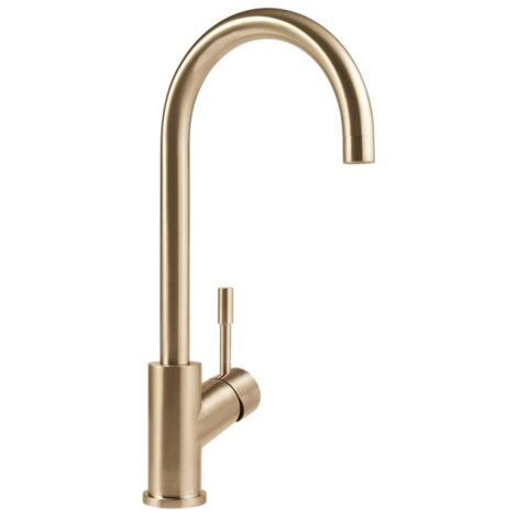 Villeroy & Boch – Robinet mitigeur de cuisine or 405mm – Acier inoxydable – Débit 16 l/min – Pivotement 360° – Installation monotrou facile