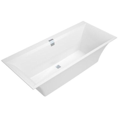 Villeroy & Boch Squaro Edge 12 - Badewanne Duo, 170x75 cm, Quaryl, Weiß UBQ170SQE2DV-01