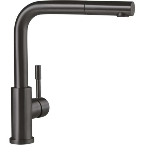 Villeroy & Boch Steel Shower - Miscelatore da lavello con bocca di erogazione estraibile, antracite 96970105