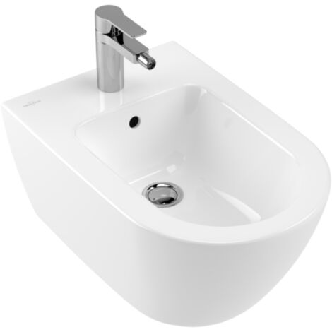 Villeroy & Boch Subway 2.0 - Bidé suspendido con rebosadero, 375x565 mm, blanco alpino 54000001