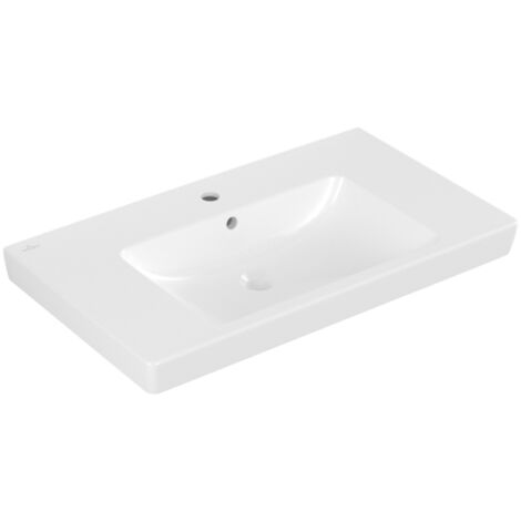 Villeroy & Boch Subway 2.0 - Lavabo da mobile 80x47 cm, con troppopieno, con foro per miscelatore, bianco alpino 71758001