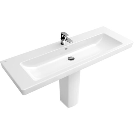 Villeroy & Boch Subway 2.0 - Meubles évier 1300x470 mm, avec trop-plein, avec des trous pour robinet, blanc 7176D001