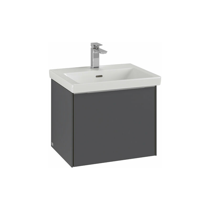 

Villeroy Und Boch Ag - Villeroy & Boch Subway 3.0, 523x429x448 mm, mueble de lavabo, 1 cajón, C579L2, color: Frente/carcasa: negro volcán, mango: