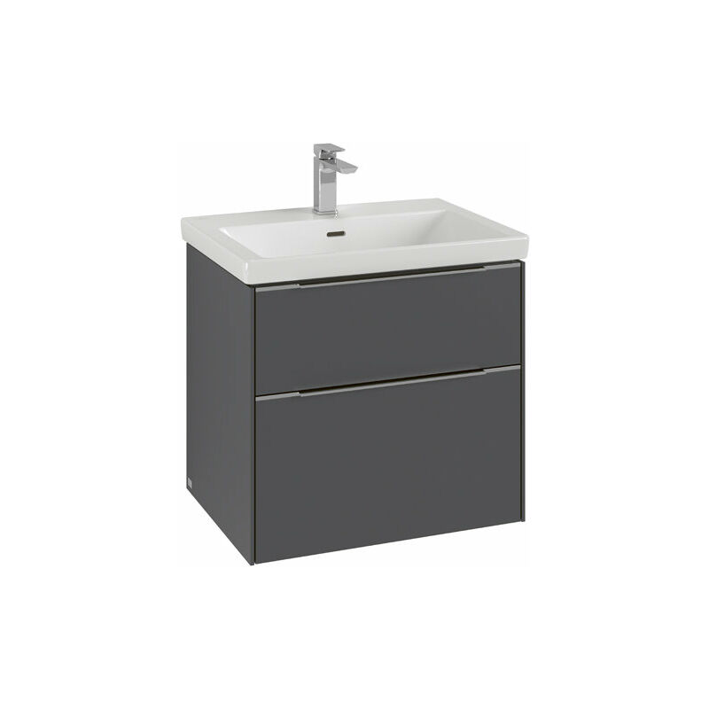 

Villeroy Und Boch Ag - Villeroy & Boch Subway 3.0, 622x576x478 mm, mueble de lavabo, 2 cajones, C576L2, color: Frente/carcasa: blanco puro, mango: