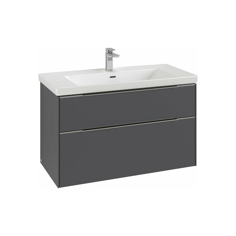 

Villeroy Und Boch Ag - Villeroy & Boch Subway 3.0, 973x576x478mm, mueble de lavabo, 2 cajones, C570L2, color: Frente/carcasa: blanco puro, mango: