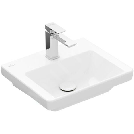 Villeroy & Boch Subway 3.0 - Lavabo 450x370 mm, sans trop-plein, trou pour robinet, CeramicPlus, blanc alpin 437046R1
