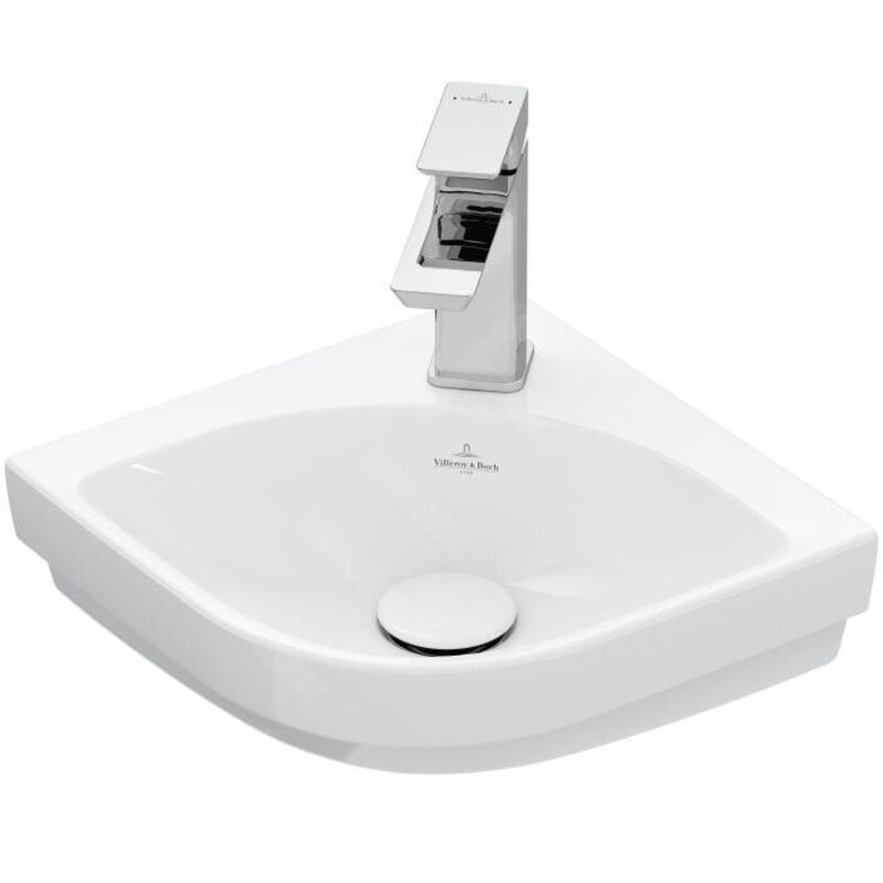 Villeroy&boch - Subway 3.0 - Lavabo d'angle 32x32 cm, sans trop-plein, trou pour robinet, CeramicPlus, blanc alpin 437146R1