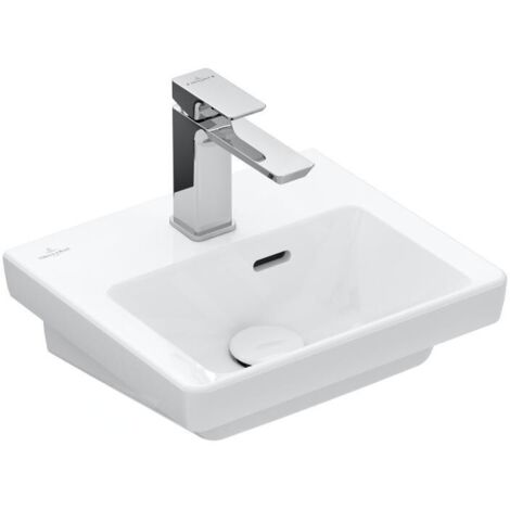 Villeroy & Boch Subway 3.0 - Meuble-lavabo 370x305 mm, avec trop-plein, trou pour robinet, CeramicPlus, blanc alpin 437037R1