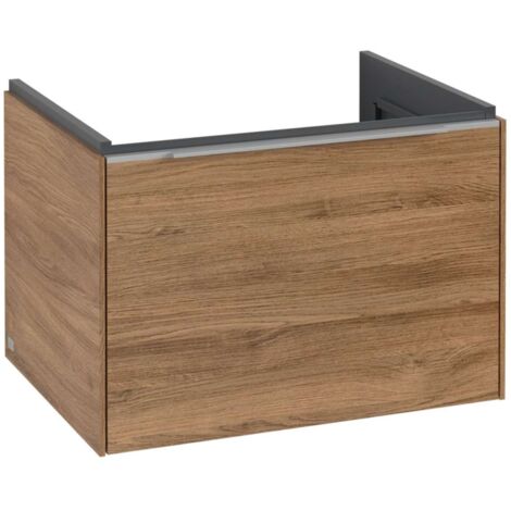 Villeroy & Boch Subway 3.0 - Meuble pour lavabo 62x43x48 cm, 1 tiroir, Oak Kansas/aluminium brillant C57500RH