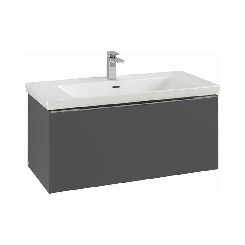 

Villeroy Und Boch Ag - Villeroy & Boch Subway 3.0, mueble de lavabo, 973x429x478 mm,1 cajón, C569L2, color: Frente/carcasa: roble piedra, mango: