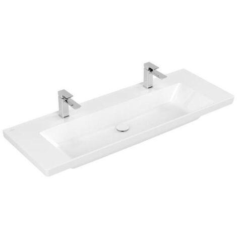 Villeroy & Boch Subway 3.0 Schrankwaschtisch, 2 Hahnlöcher, ohne
