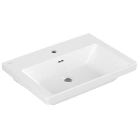 Villeroy & Boch Subway 3.0 Waschbecken, rechteck, 1 Hahnloch, mit