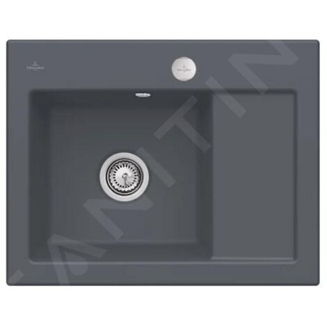Villeroy & Boch Subway 45 - Évier en céramique 65x51 cm, avec commande excentrique, CeramicPlus, Graphite 331202i4
