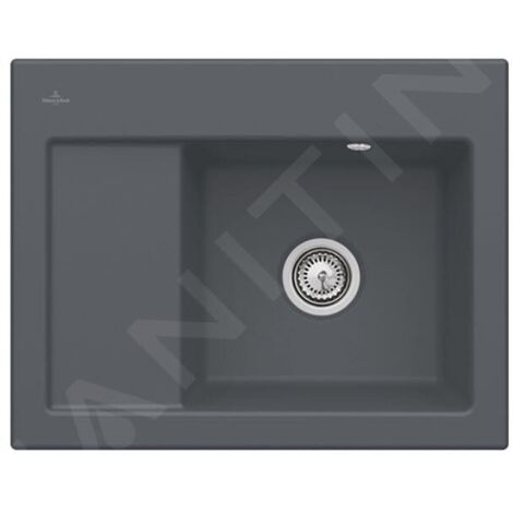 Villeroy & Boch Subway 45 - Évier en céramique 65x51 cm, CeramicPlus, Graphite 331301i4