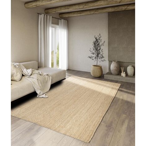 Villeroy & Boch Tappeto in iuta Rosalie naturale, 100% juta, tessuto a mano e naturale, per soggiorno, camera da letto, sala da pranzo, oro naturale, 160 x 230 cm