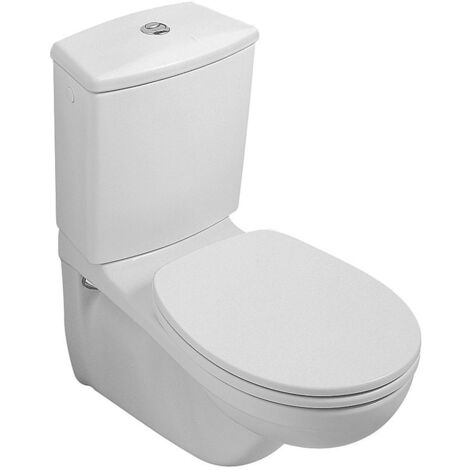 Villeroy & Boch Tiefspül-WC-Kombi O.novo 355x680x396mm Oval wandhängend Abgang waagerecht Weiß Alpin