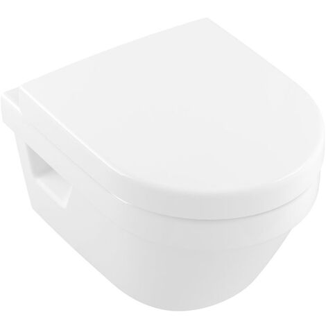 VILLEROY & BOCH spülrandlos Architectura 350x480x340mm Oval wandhängend Abgang waagerecht Direct-Flush, Weiß Alpin