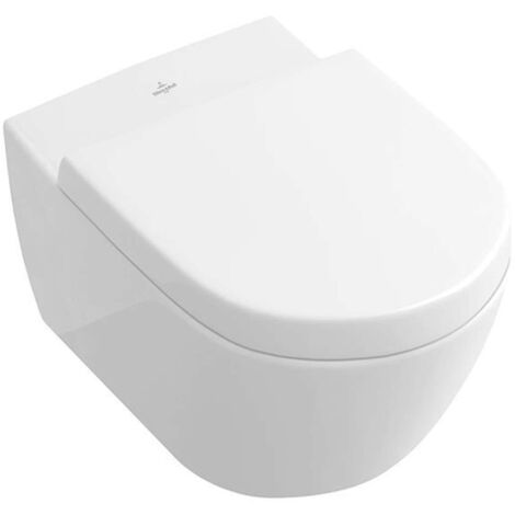VILLEROY & BOCH Tiefspül-WC spülrandlos Subway 2.0 370x560x365mm Oval wandhängend Abgang waagerecht Direct-Flush, Weiß Alpin